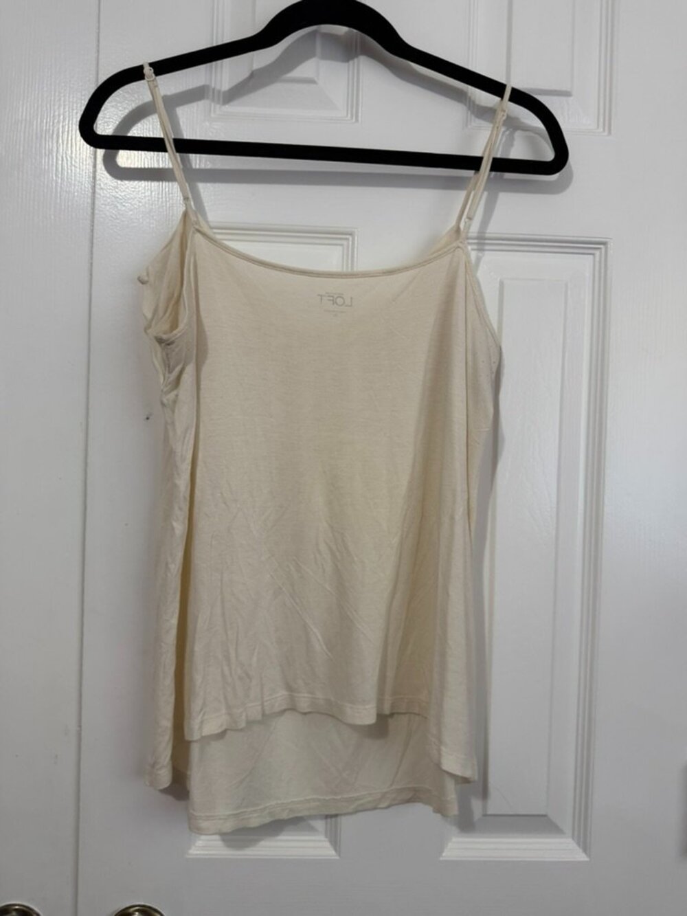 LOFT Ruffle Spaghetti Strap Tank Size L - Picture 4 of 5